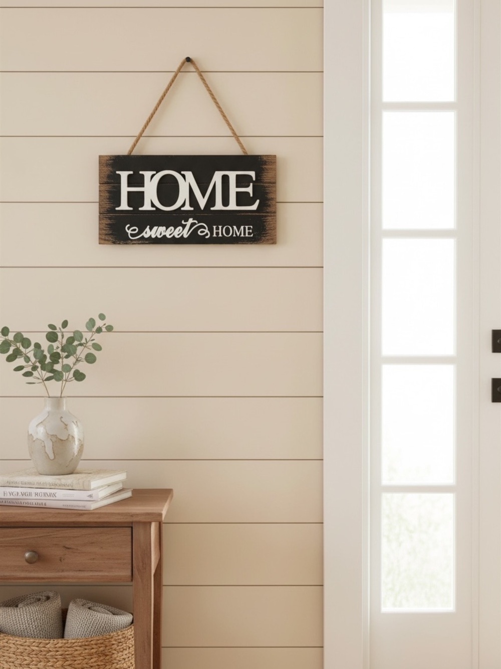 Home Sweet Home Hanging Sign NEW | Rustic Wood Decor • Rope Hanger • Farmhouse